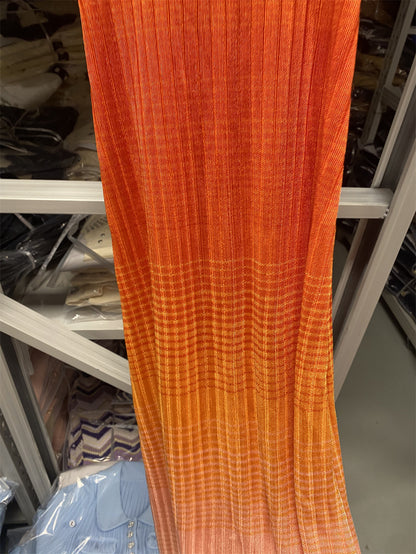 Color Block Sleeveless Long Dress