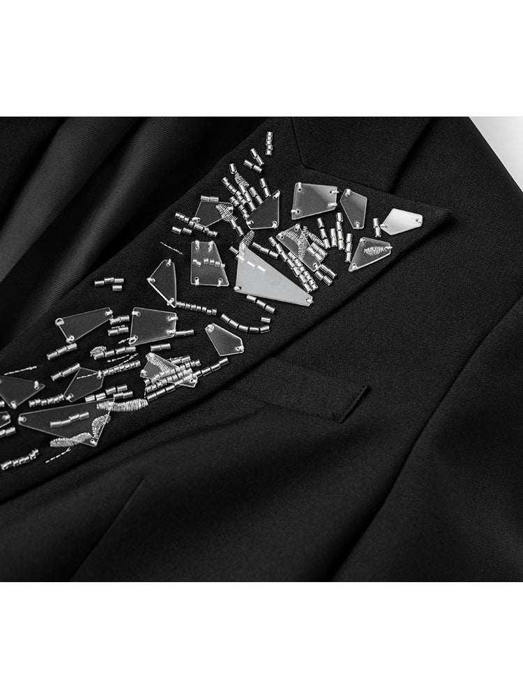 Elegant Solid Lapel Patchwork Jacket