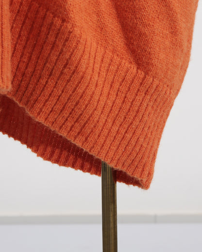 Orange Off-Shoulder Oversized Knit Sweater