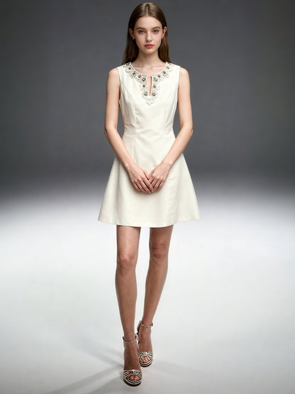 Patchwork Sequins Diamonds Short Dress