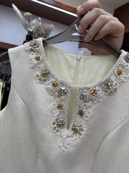 Patchwork Sequins Diamonds Short Dress