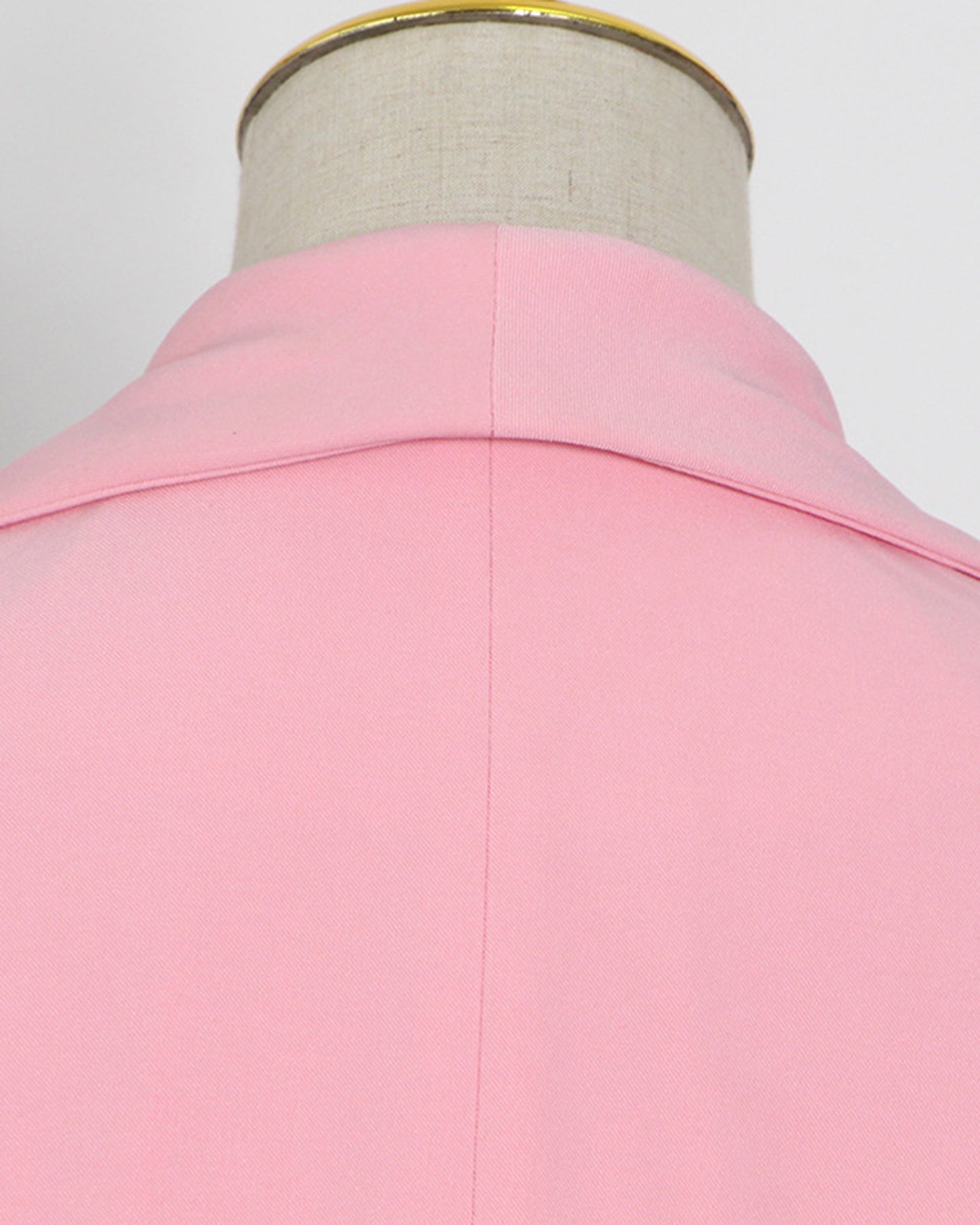 Pink Belted Solid Lapel Peplum Blazer