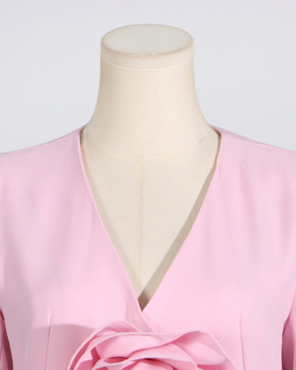 Pink Blazer with 3D Rose Accent