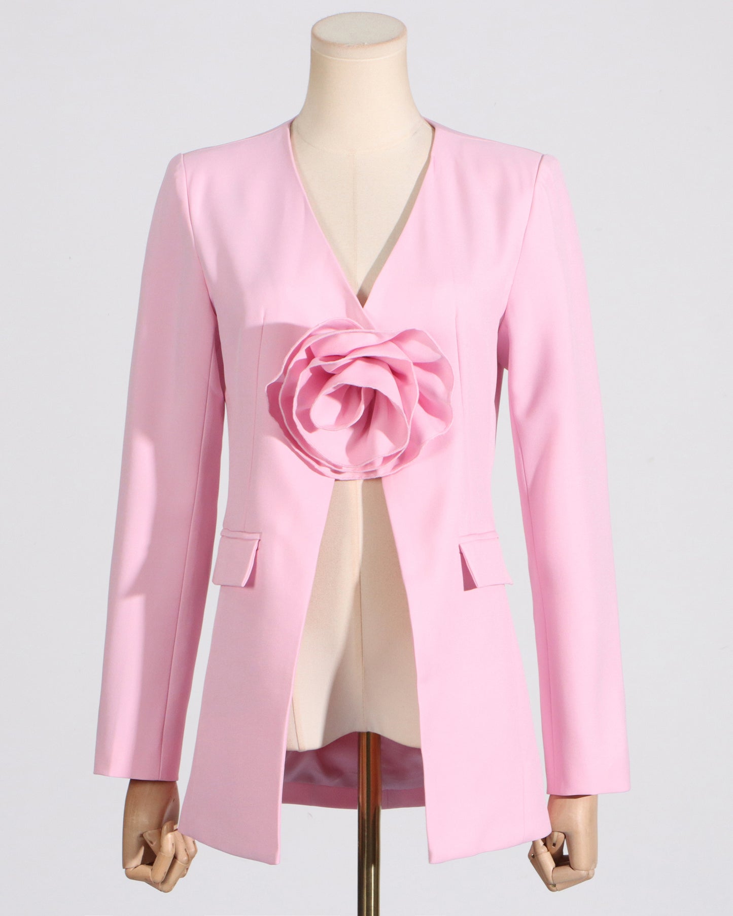 Pink Blazer with 3D Rose Accent