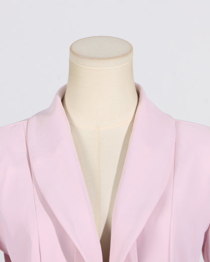 Pink Blazer with 3D Rose Accents