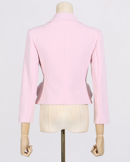 Pink Blazer with 3D Rose Accents