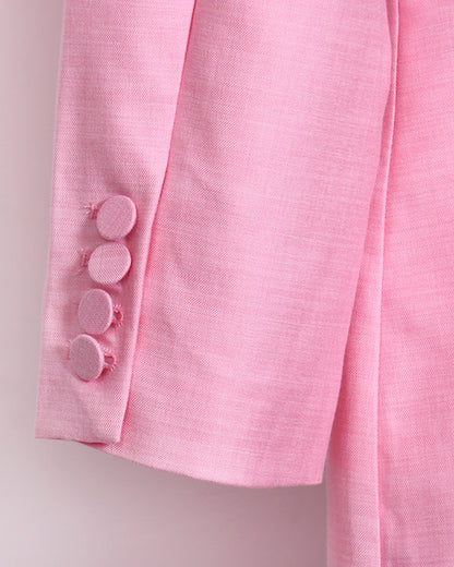 Pink Blazer with Crystal-Trimmed Cutout Back