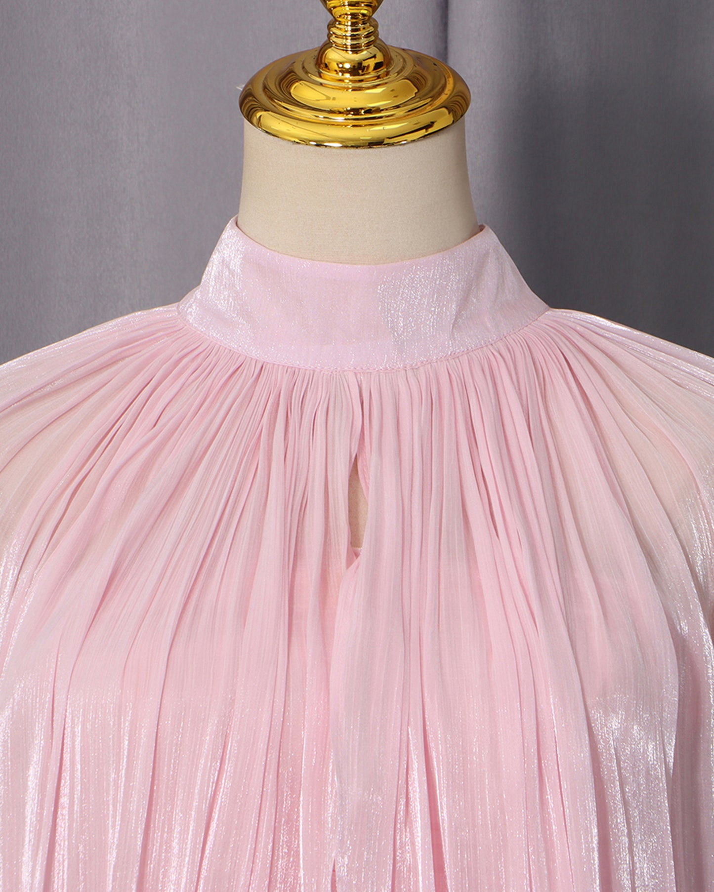 Pink Cape & Strapless Dress Two-Piece Set