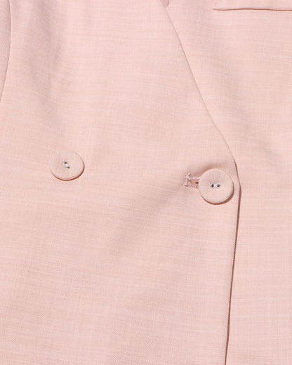 Pink Double-Breasted Blazer with Bow Belt