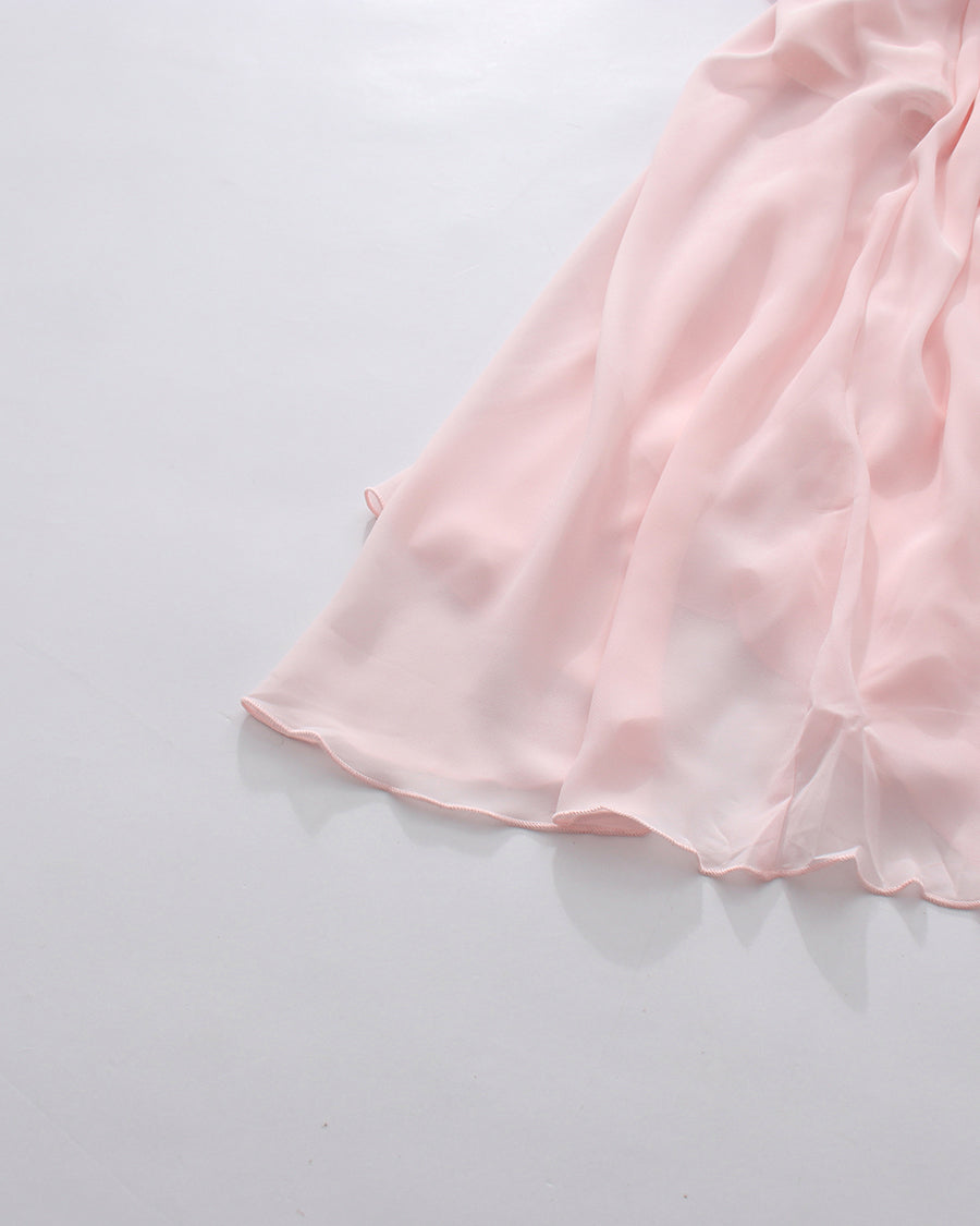 Pink Halter Ruffle Bell Sleeve Top Long Skirt Set