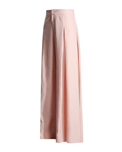 Pink High-Waist Wide-Leg Trousers