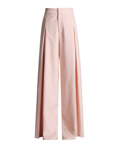 Pink High-Waist Wide-Leg Trousers