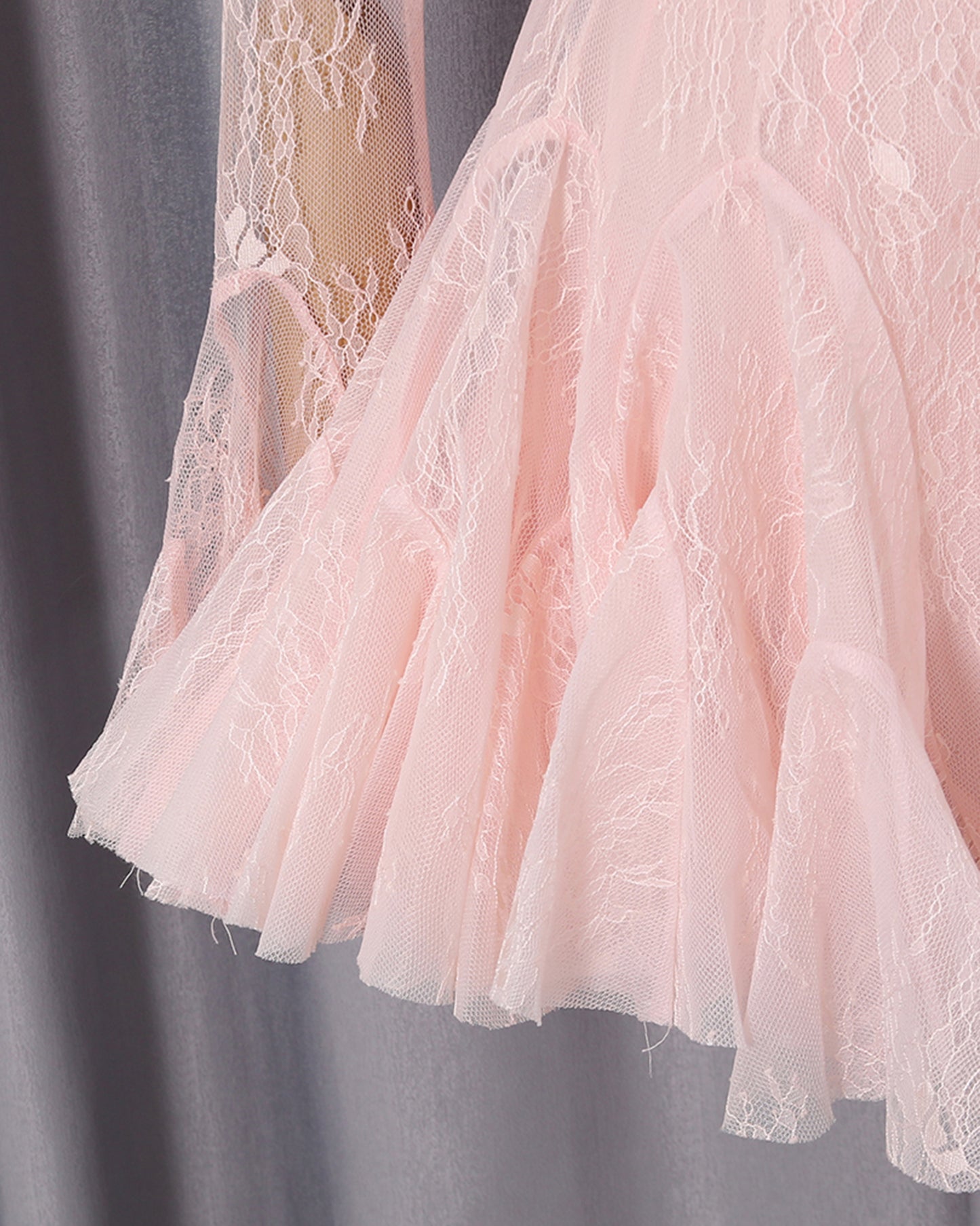 Pink Lace Fitted Ruffle Mini Dress