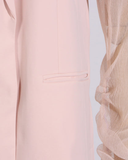 Pink Layered Sheer Sleeve Blazer