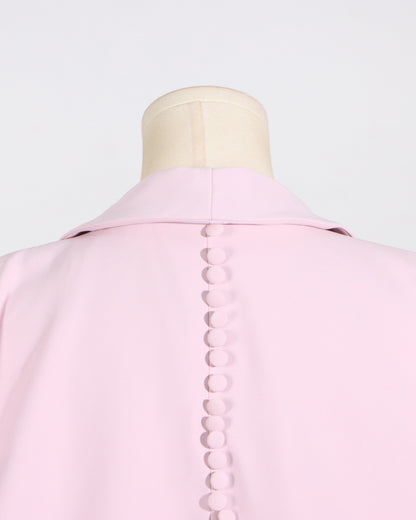 Pink Open-Front Cape Blazer