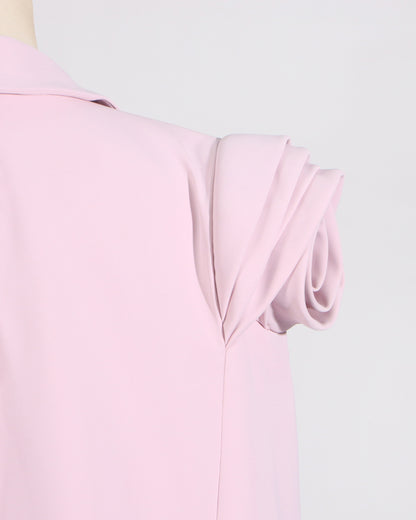 Pink Open-Front Cape Blazer