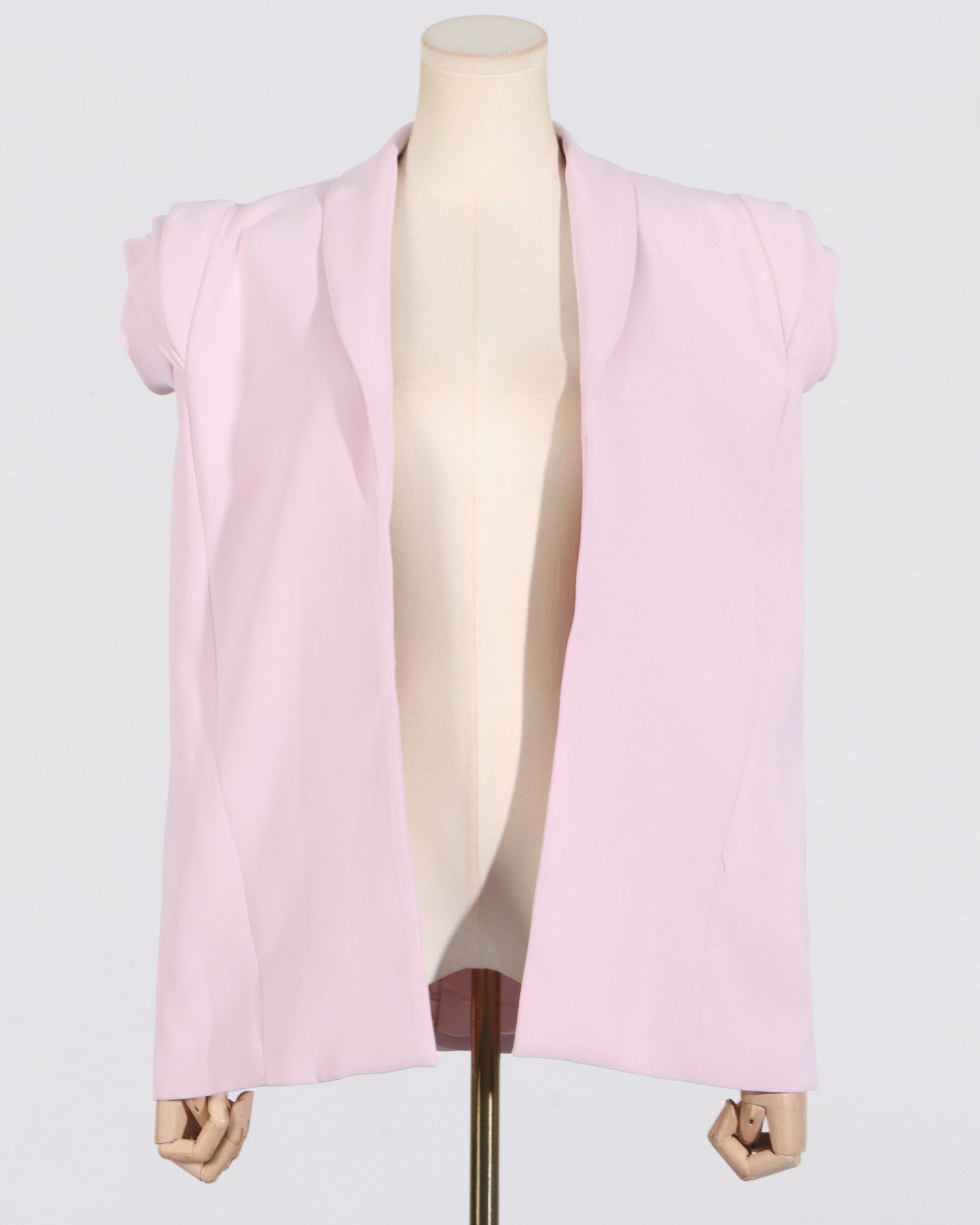 Pink Open-Front Cape Blazer
