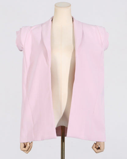 Pink Open-Front Cape Blazer