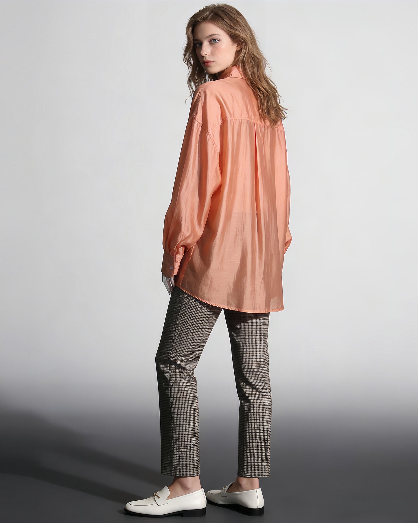 Pink Oversized Solid Button-Down Shirt