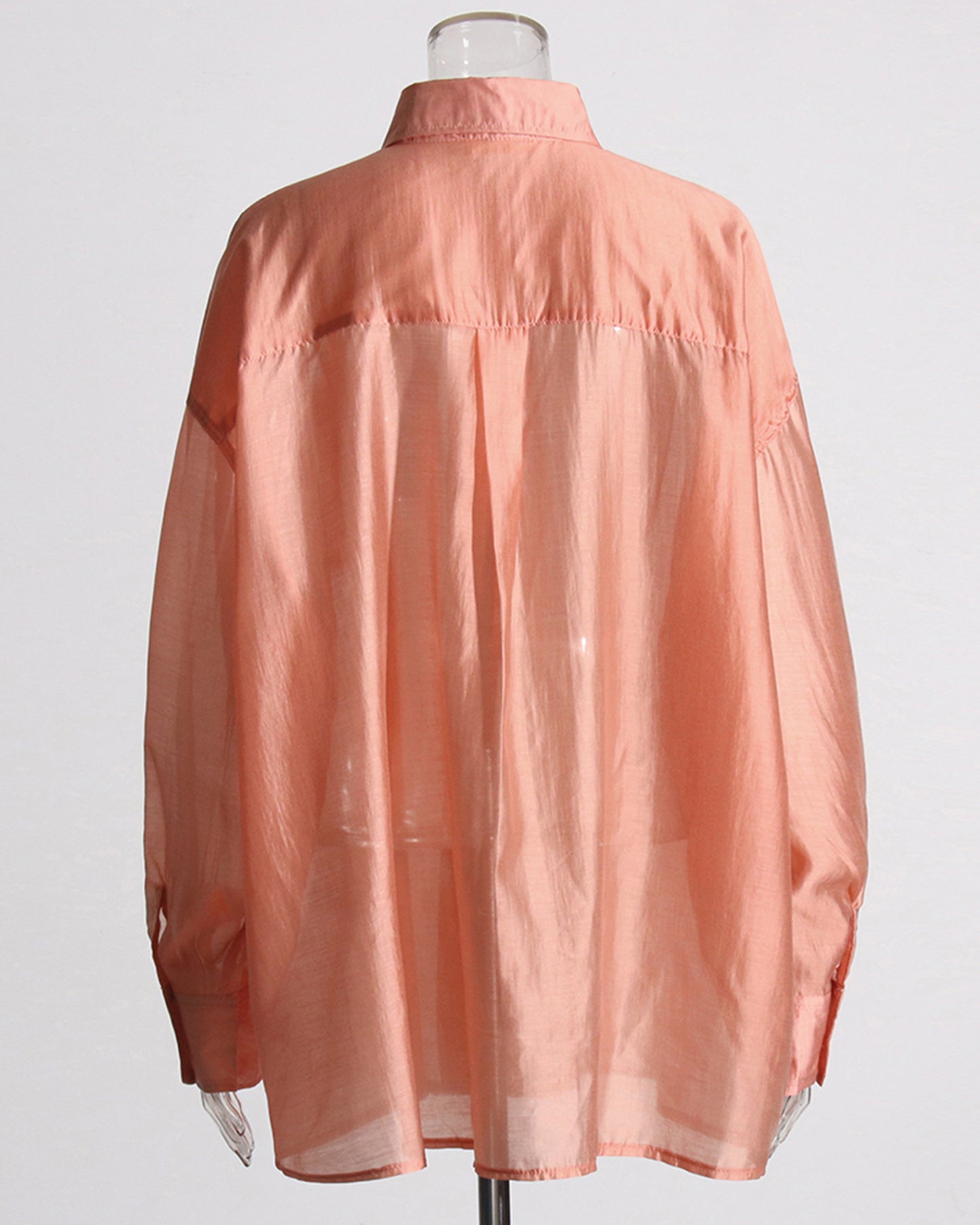 Pink Oversized Solid Button-Down Shirt