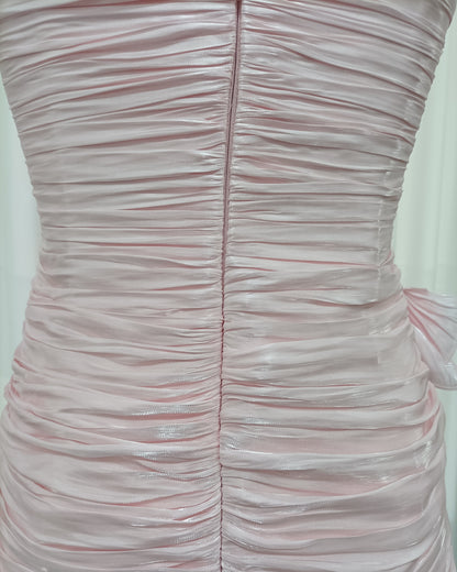 Pink Ruffle Trim Bodycon Mini Dress