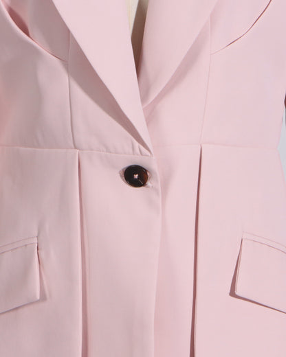 Pink Single-Breasted Tailored Blazer