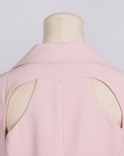 Pink Single-Breasted Tailored Blazer