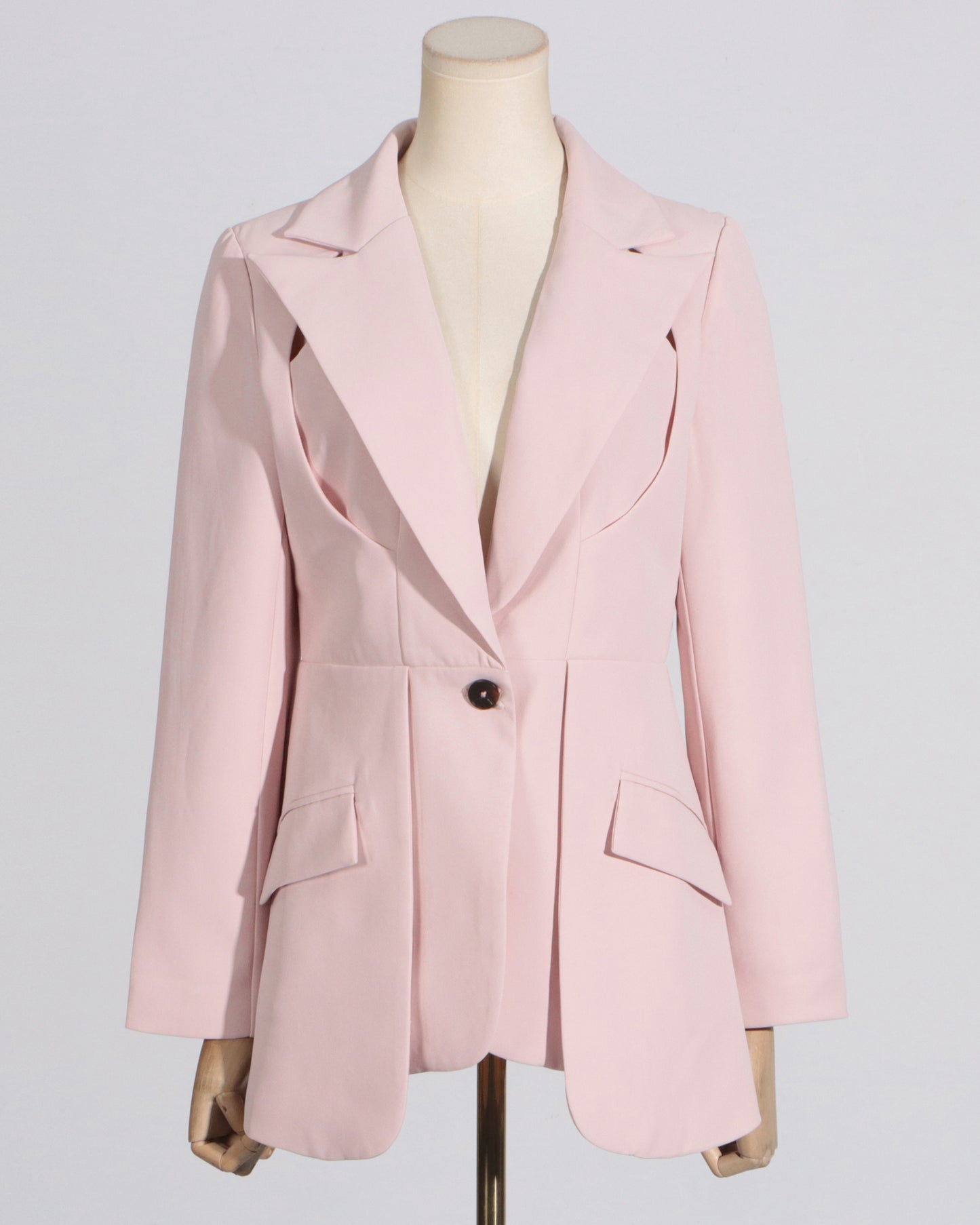 Pink Single-Breasted Tailored Blazer