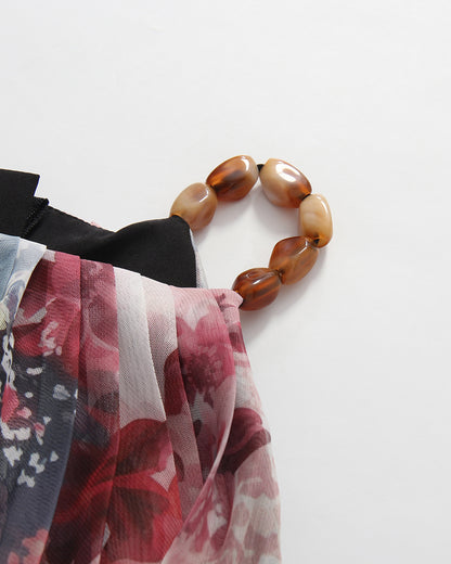 Print Multi-Layer Ruffle Maxi Dress