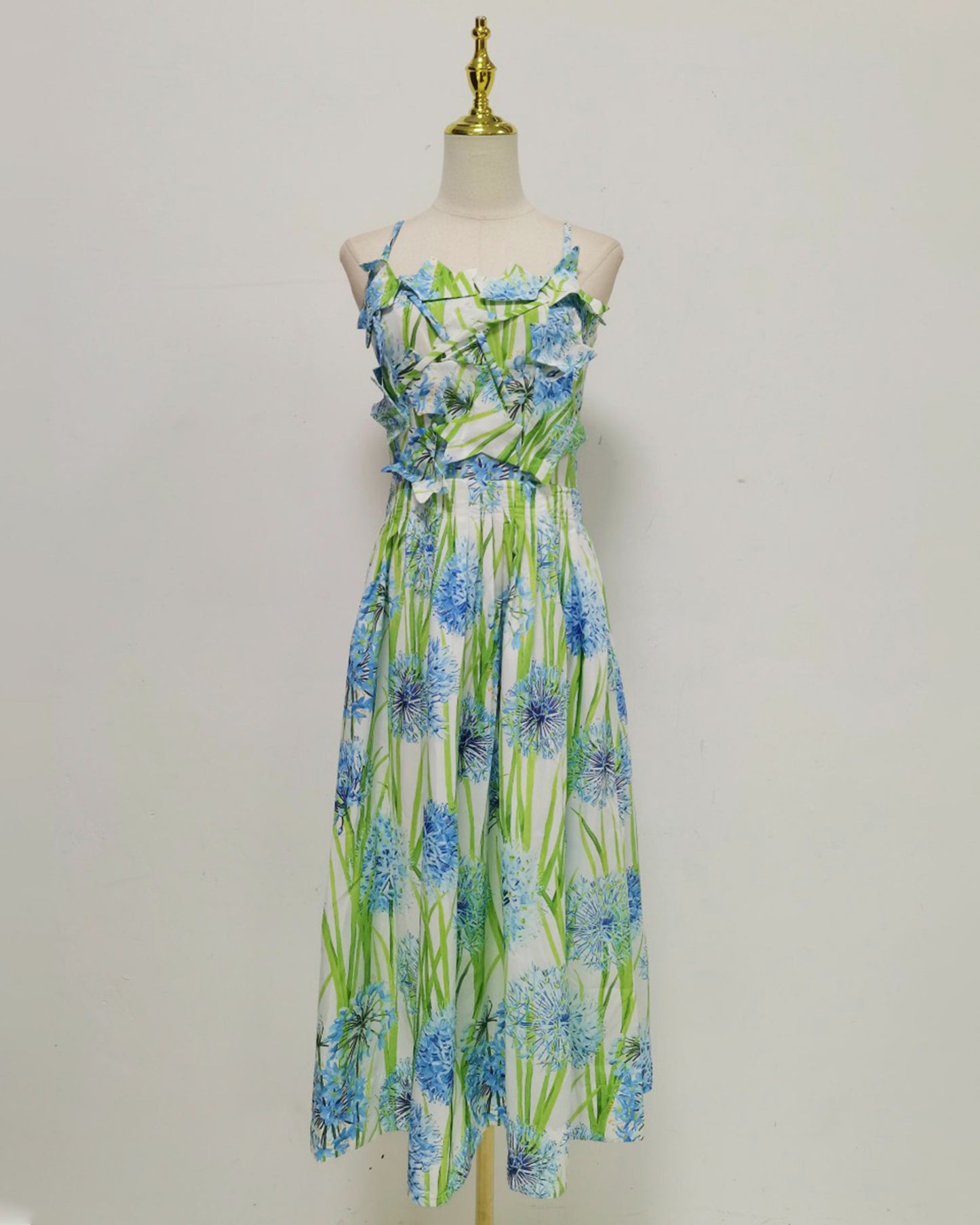Print Strap Tunic Elegant Maxi Dress