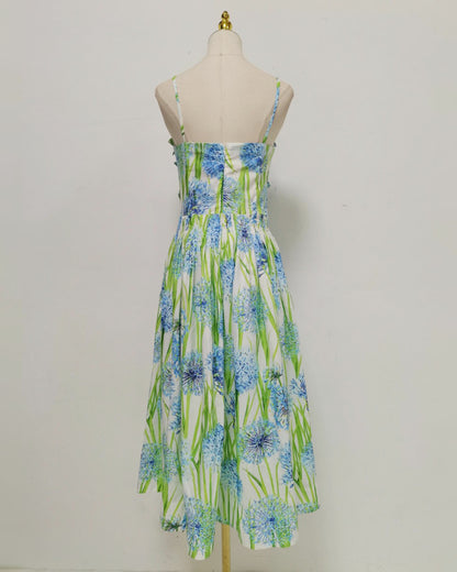 Print Strap Tunic Elegant Maxi Dress