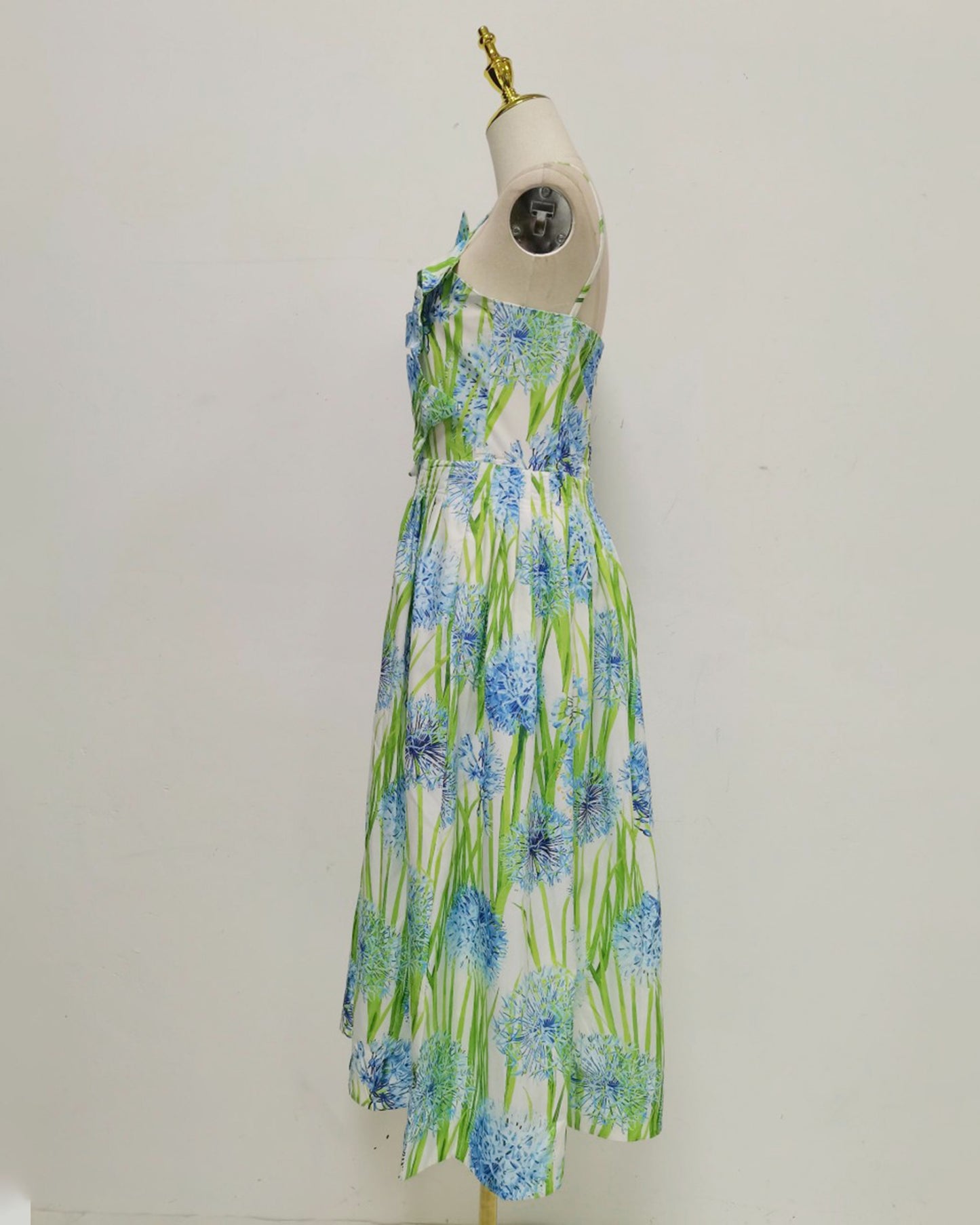 Print Strap Tunic Elegant Maxi Dress