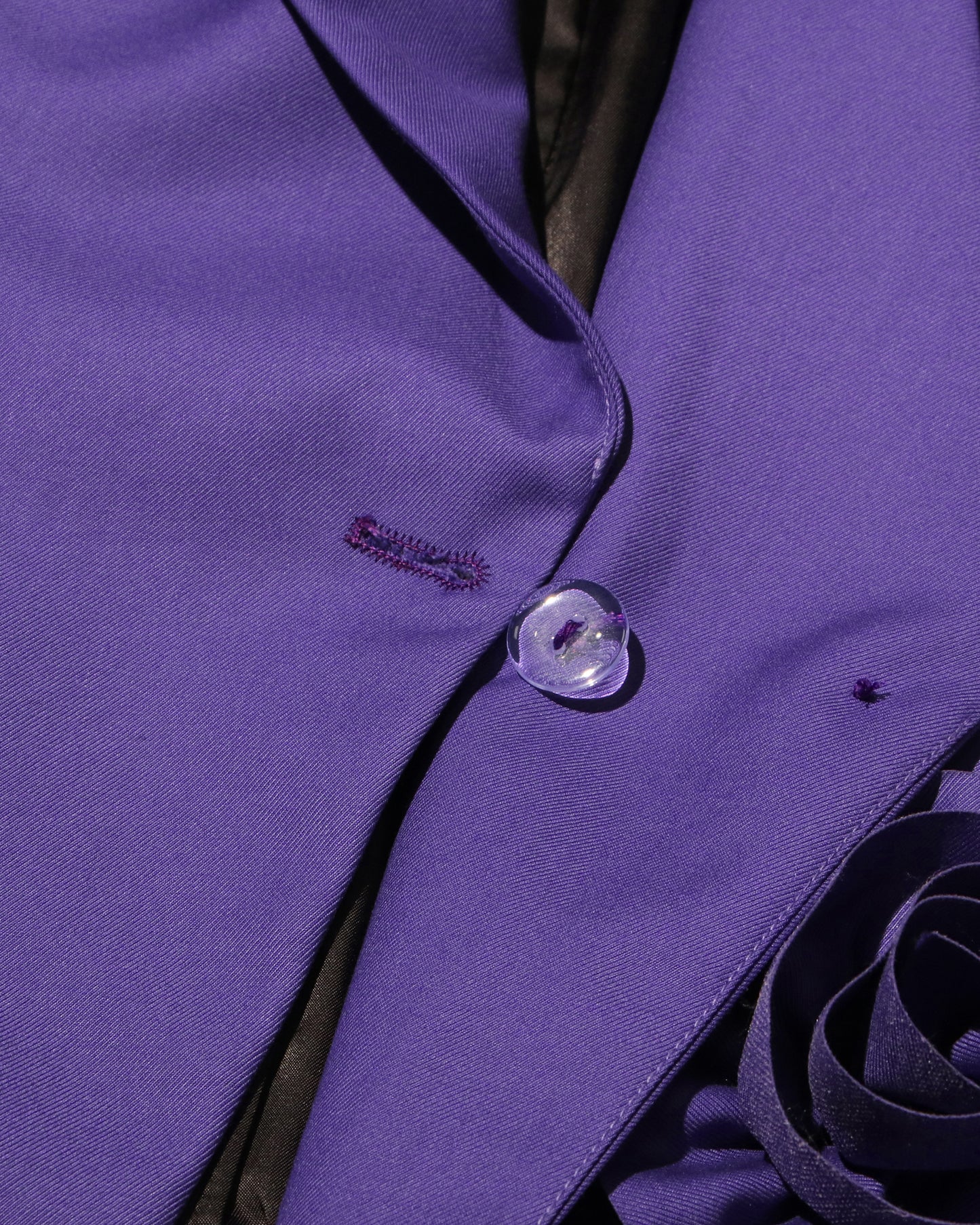 Purple 3D Floral Appliqué Blazer