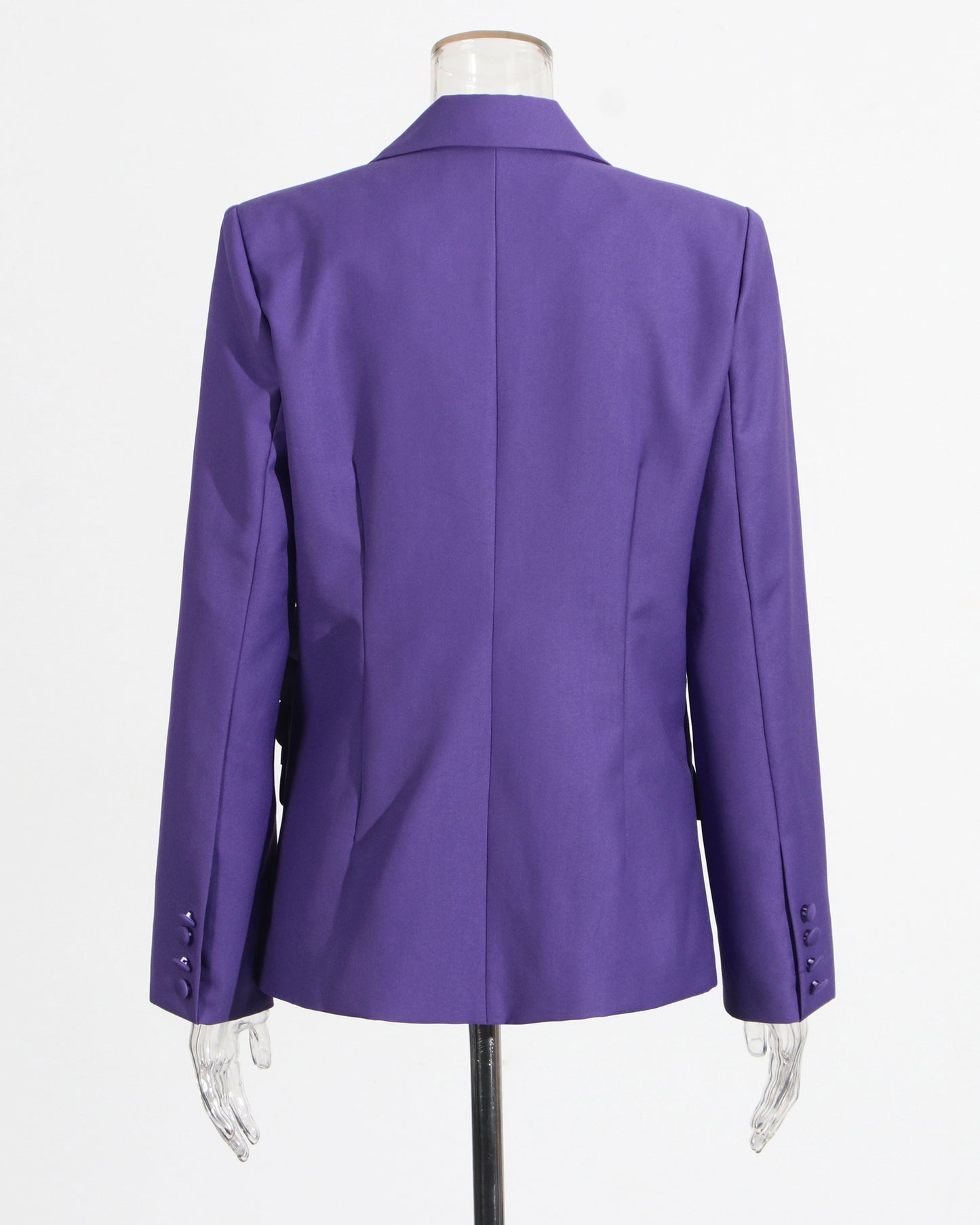 Purple 3D Floral Appliqué Blazer