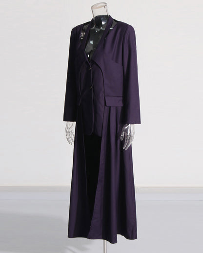 Purple Asymmetric Longline Jacket