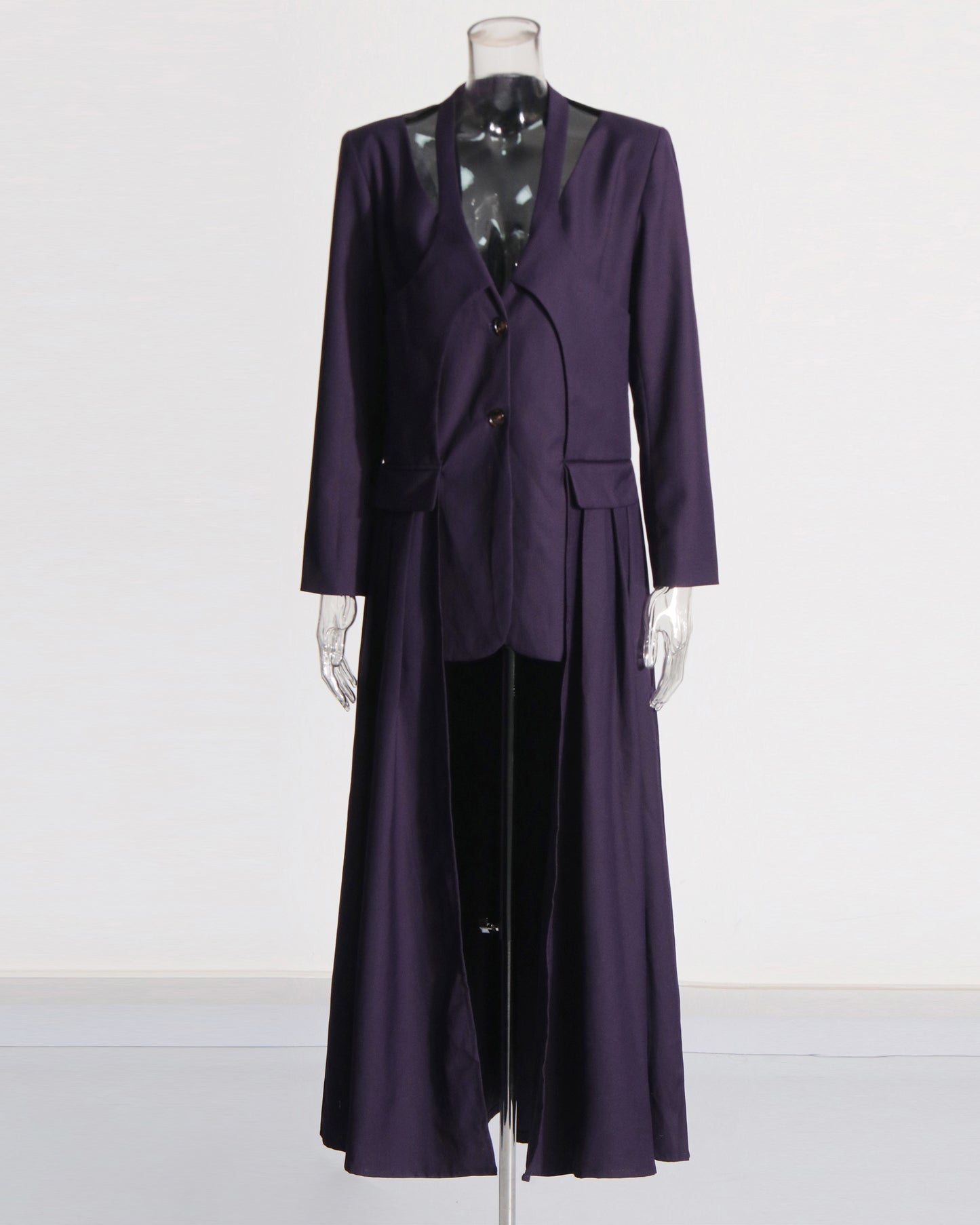 Purple Asymmetric Longline Jacket