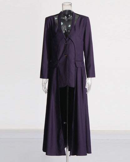 Purple Asymmetric Longline Jacket