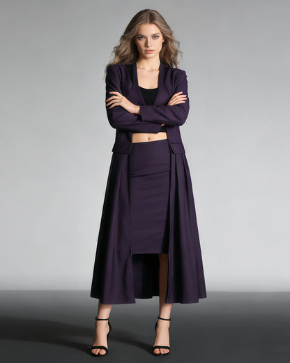 Purple Asymmetric Longline Jacket