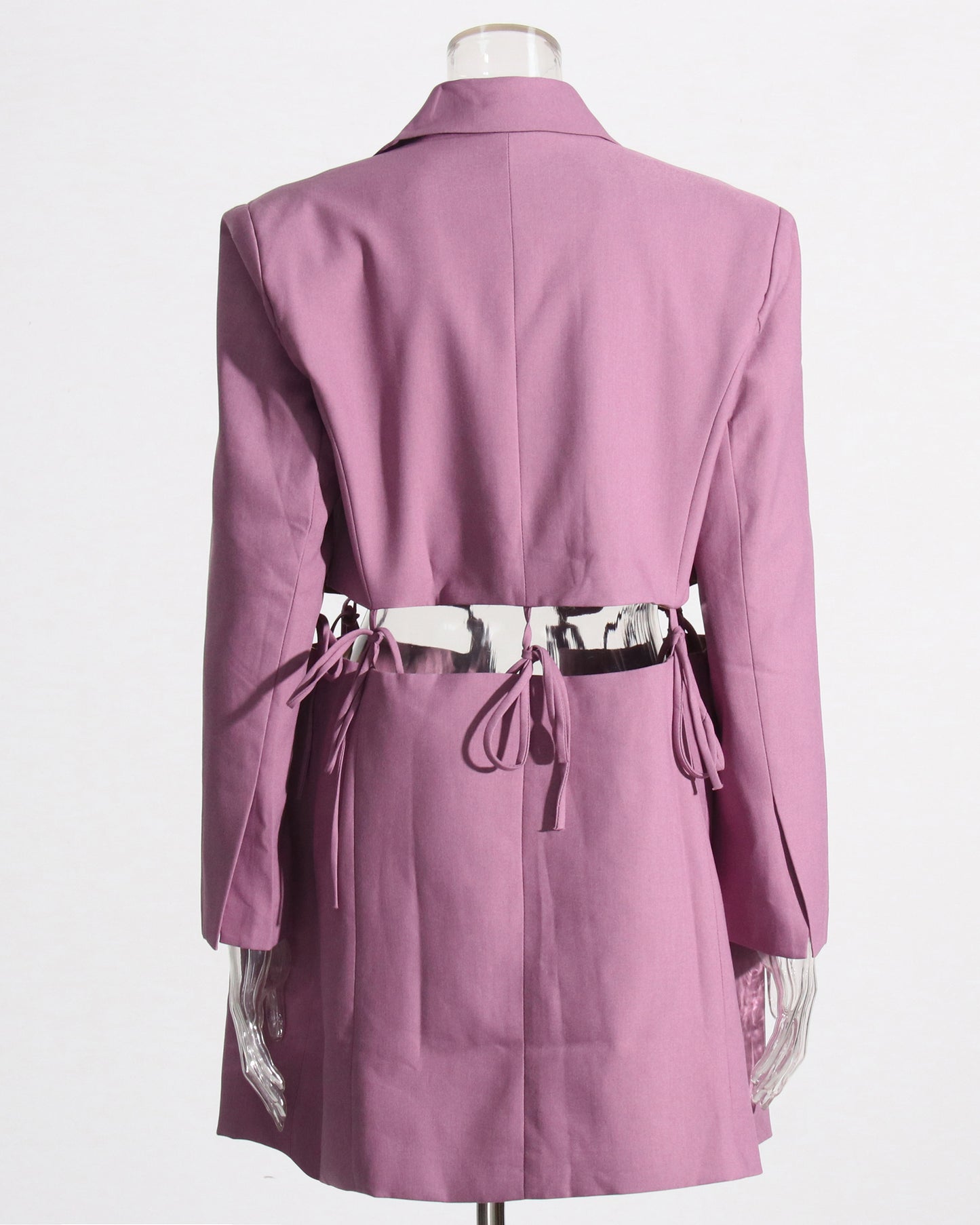 Purple Cutout Blazer with Tie-Waist