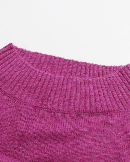 Purple Off-Shoulder Oversized Knit Sweater