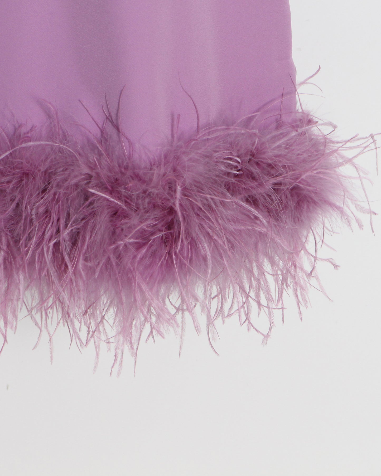 Purple Sleeveless Turtleneck Dress with Feather Hem