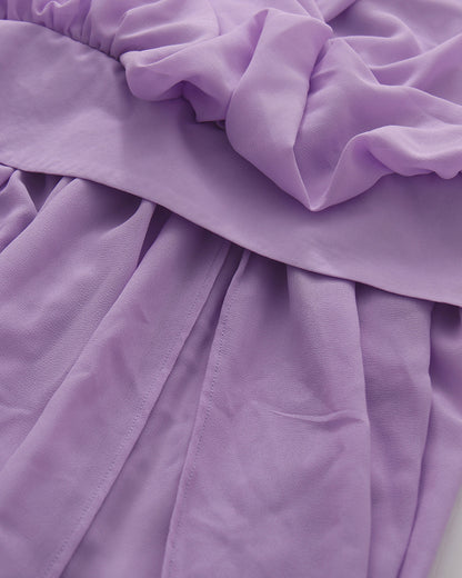 Purple Sleeveless V Neck Wrap Maxi Dress
