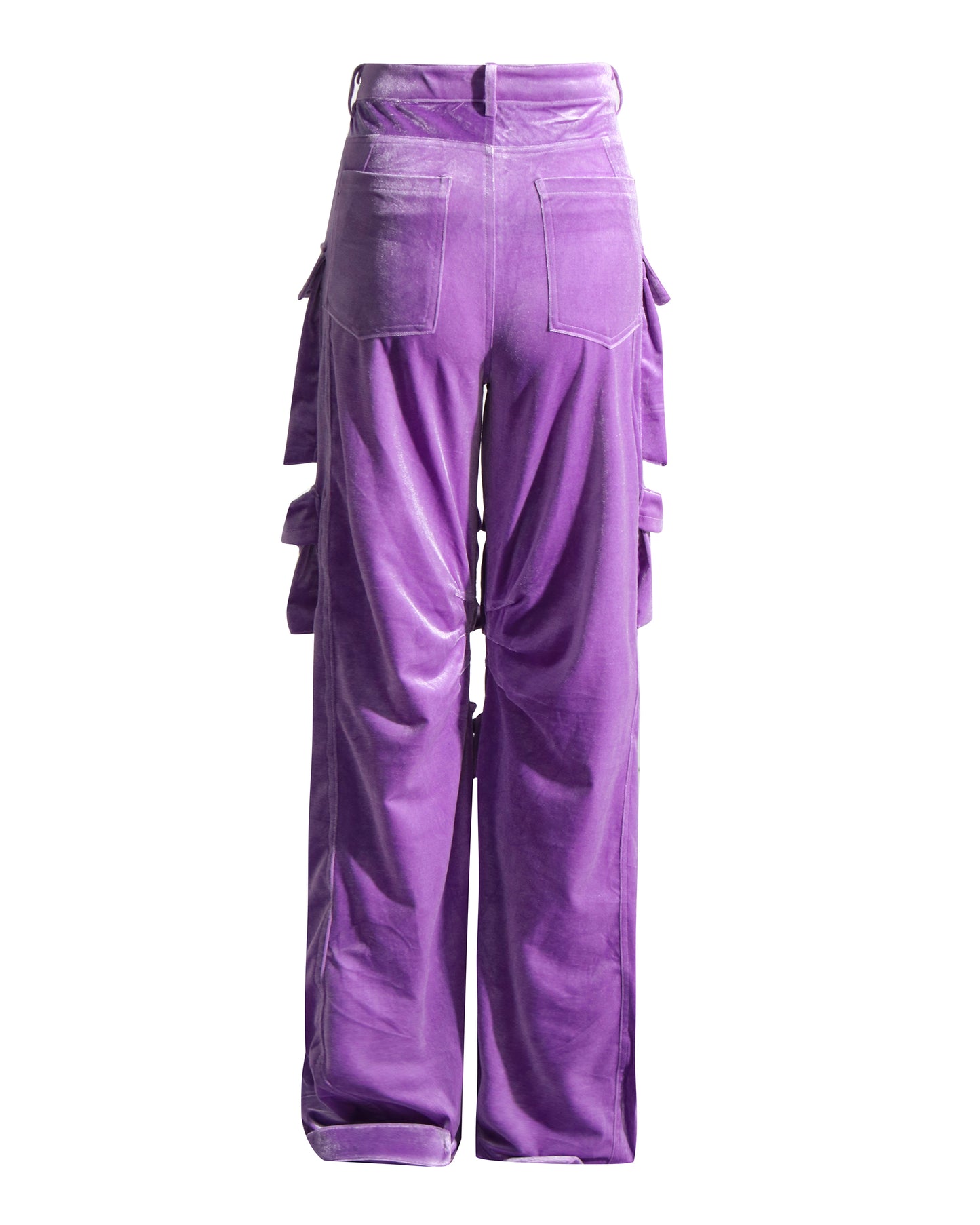 Purple Velvet Cargo Pants