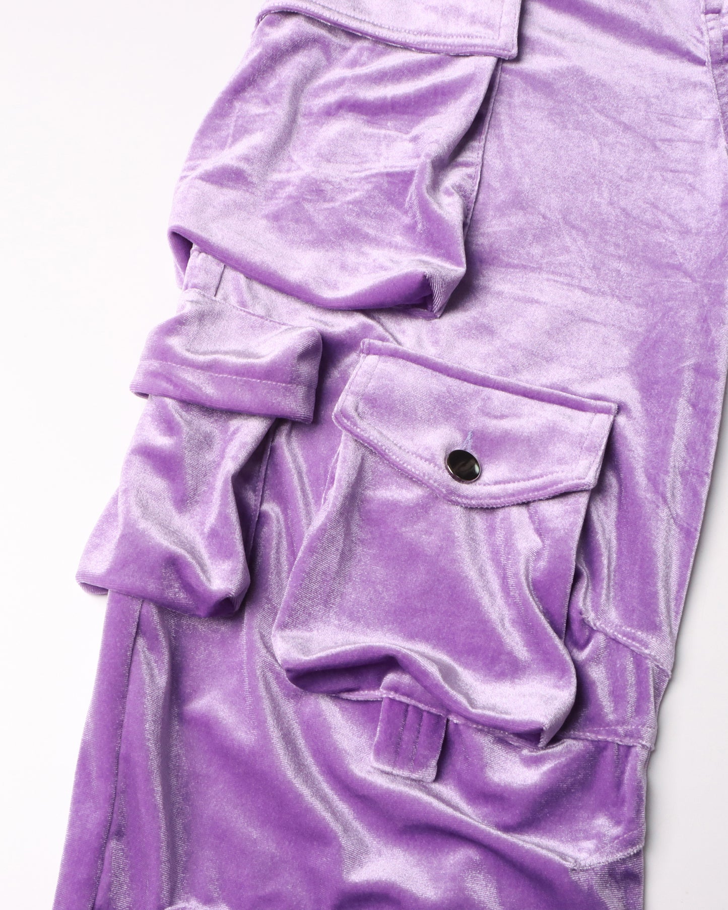 Purple Velvet Cargo Pants
