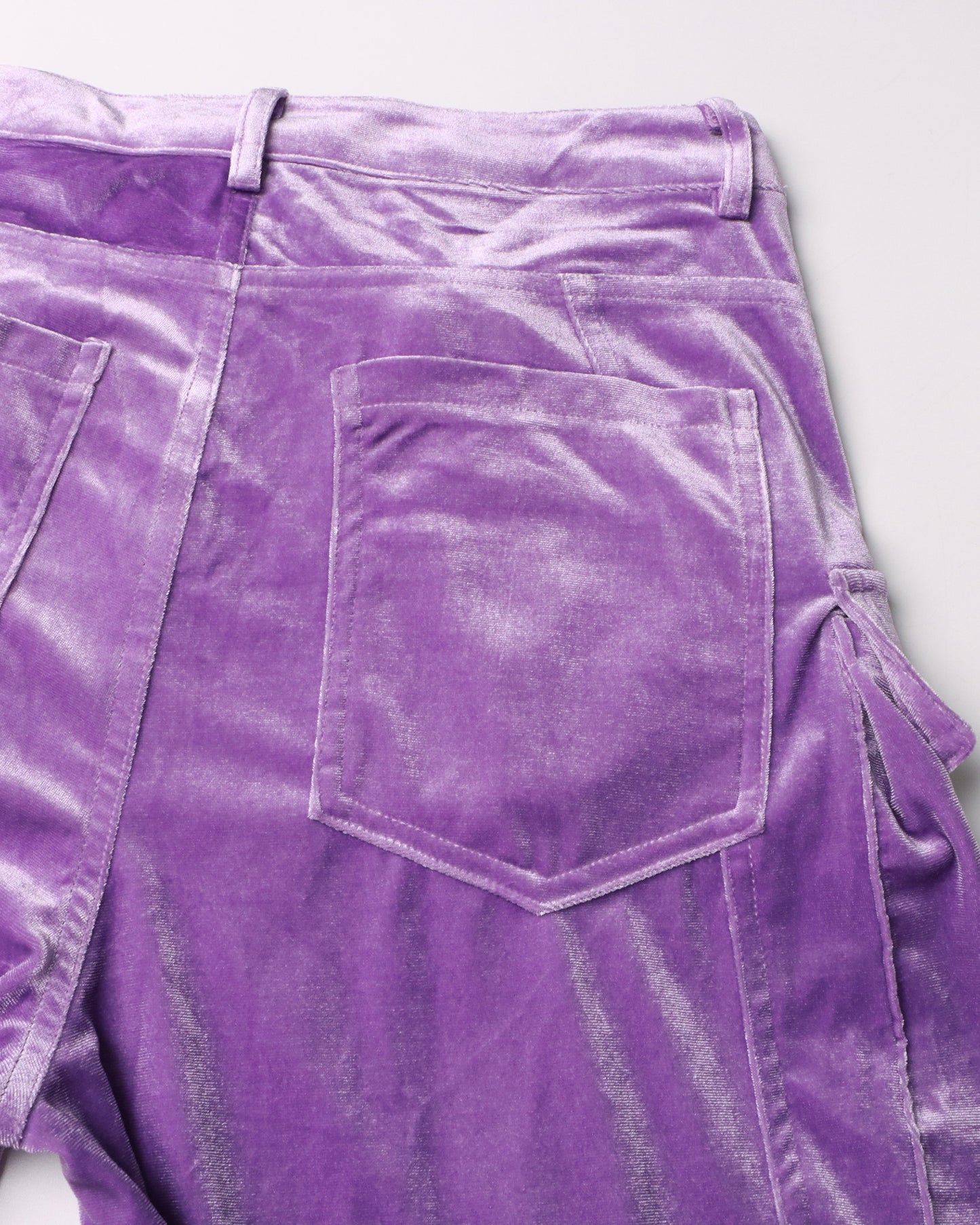 Purple Velvet Cargo Pants