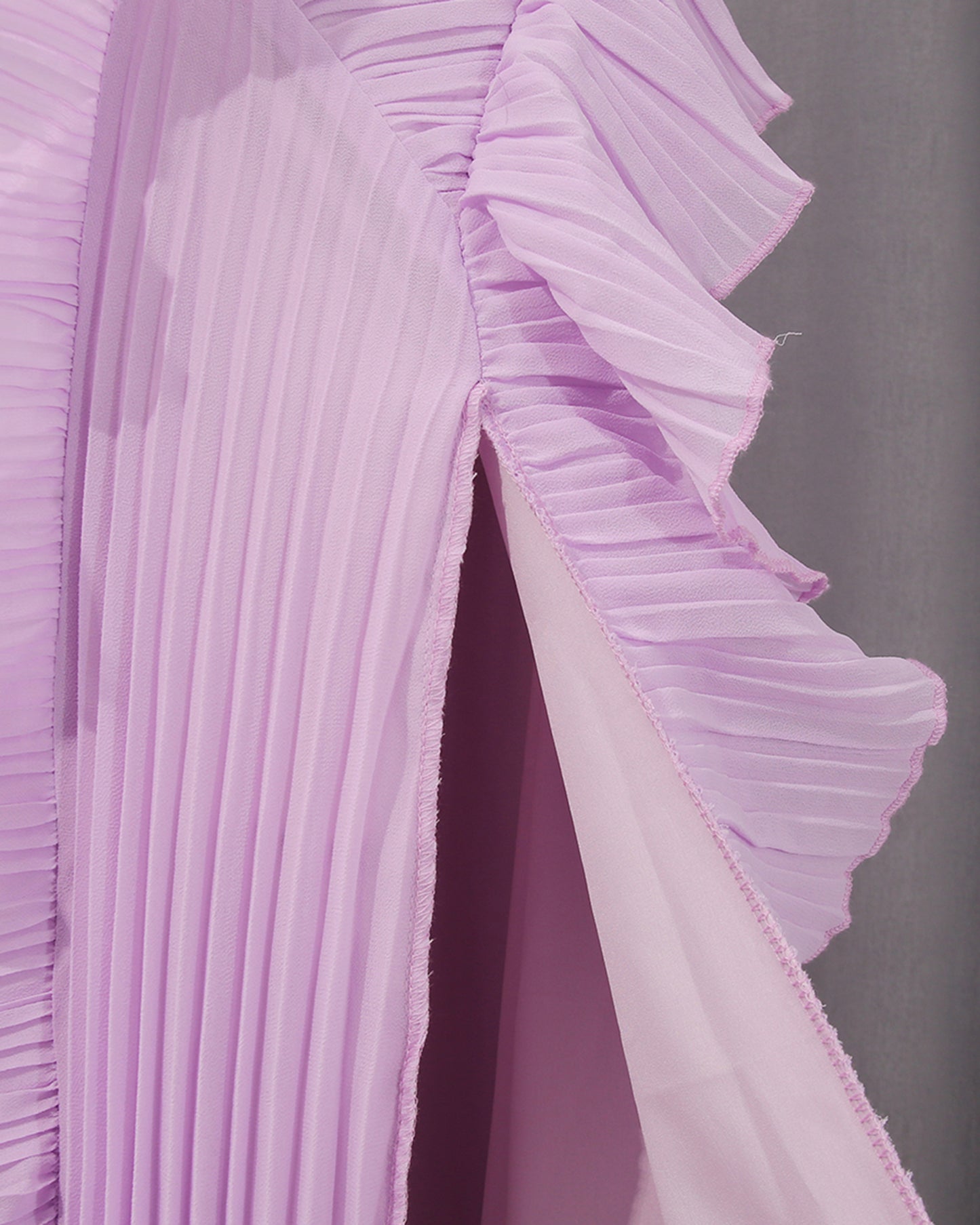 Purple Halter Ruffle Pleated Maxi Dress