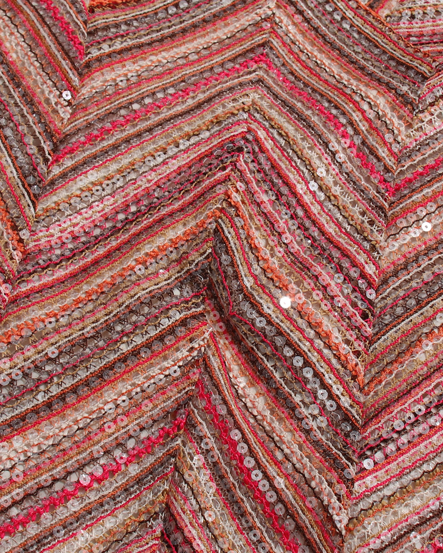 Red-Gold Sequin V-Neck Mermaid Gown