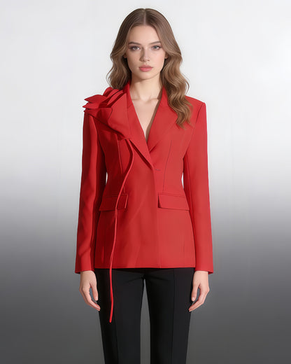 Red Blazer with Shoulder Bow
