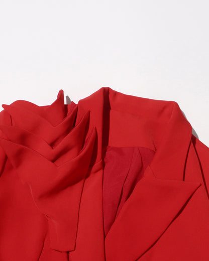 Red Blazer with Shoulder Bow