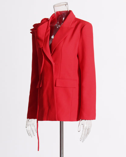 Red Blazer with Shoulder Bow